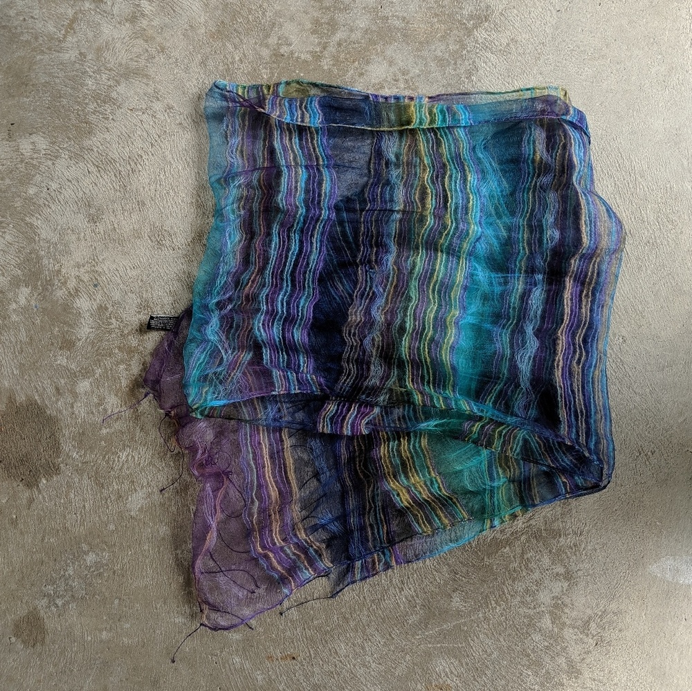 Fleurs Scarf - silk.  Beautiful multicolor scarf.